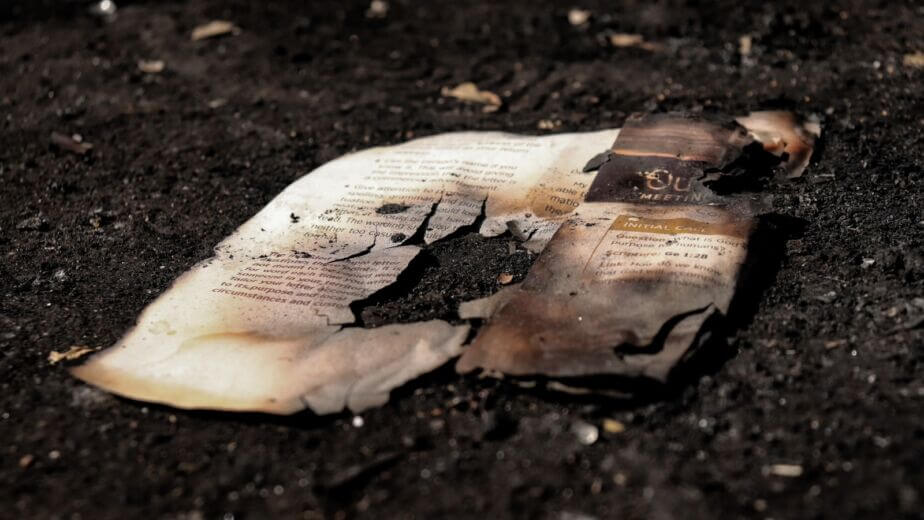 a piece of paper that is laying on the ground